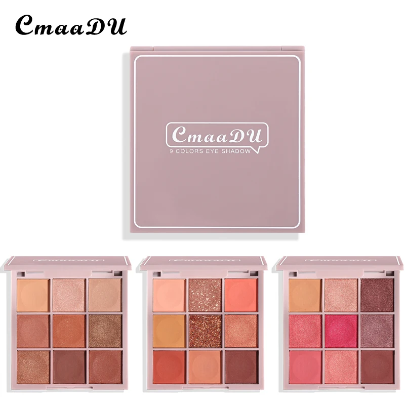 لوحة ظلال العيون من Cmaadu مكونة من 9 ألوان ملونة مقاومة للماء لتظليل الجفن لوحة مكياج دائمة صبغة عالية تأثير ظلال العيون