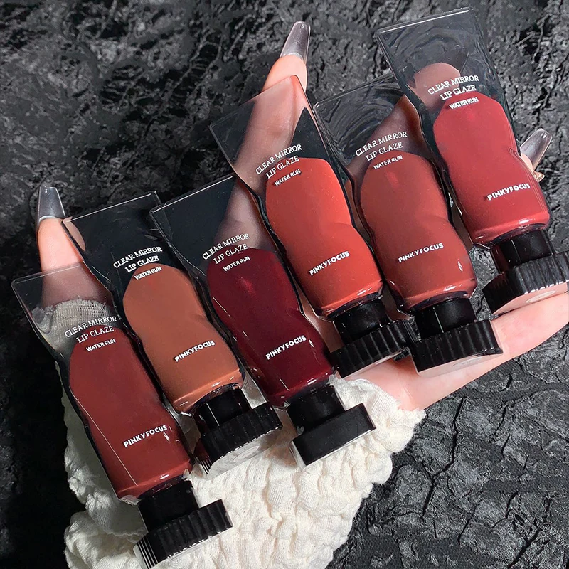 Black Mirror Water Lip Gloss Lip Oil Waterproof Liquid Lipstick Clear Tint Makeup Transparent Lip Glaze Glass Brown Mineral 40g