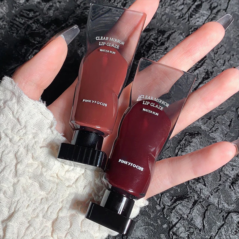 Black Mirror Water Lip Gloss Lip Oil Waterproof Liquid Lipstick Clear Tint Makeup Transparent Lip Glaze Glass Brown Mineral 40g