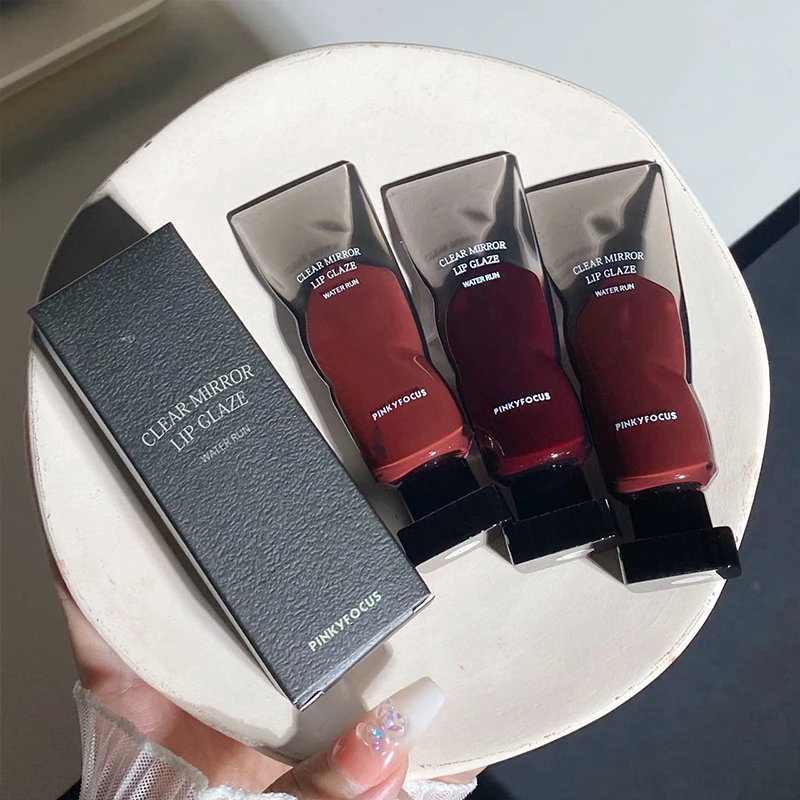 Black Mirror Water Lip Gloss Lip Oil Waterproof Liquid Lipstick Clear Tint Makeup Transparent Lip Glaze Glass Brown Mineral 40g