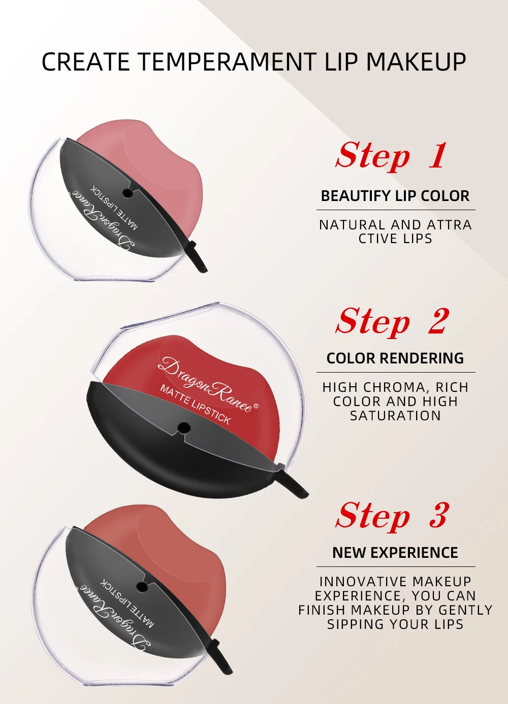 New Squeeze In Lipstick Lazy Lipstick Shaped Non-Red Lipstick Cup Korean Lipgloss Moisturizing Matte Makeup Waterproof Lips