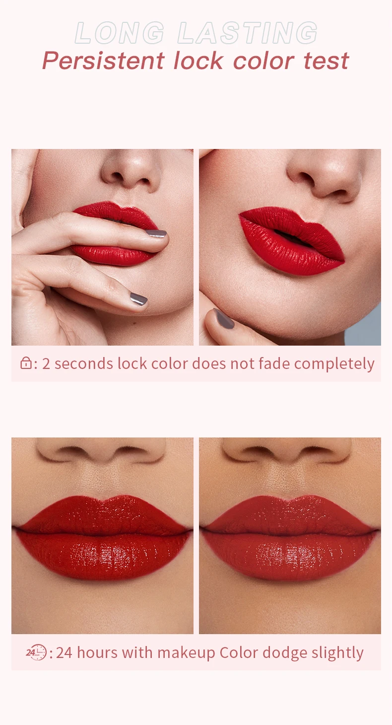 Pudaier جديد 8 ألوان Pearlescent ملمع شفاه سائل مرآة أحمر شفاه سائل مقاوم للماء يدوم طويلاً أحمر شفاه سائل