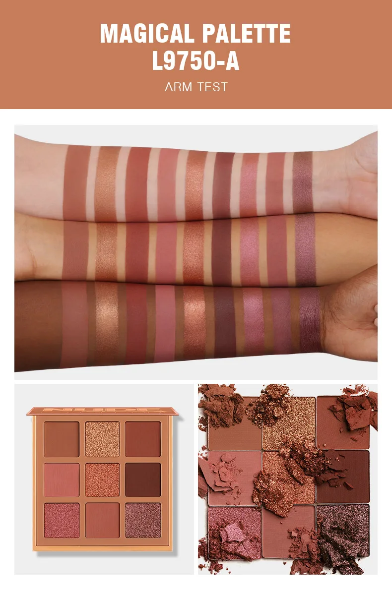 Langmanni 9 ألوان عارية غير لامعة تدوم طويلاً مستحضرات تجميل بودرة غير طائرة مقاومة للماء