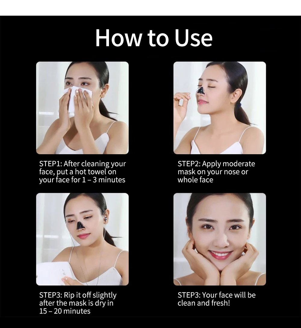 LANBENA قناع أسود مزيل الرؤوس السوداء الأنف قناع أسود العناية بالوجه الطين علاج حب الشباب تقشر قناع المسام قطاع العناية بالبشرة السيطرة على النفط