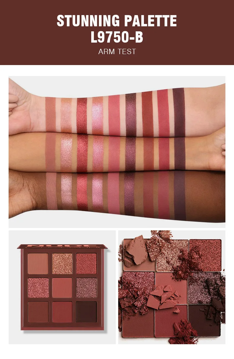 Langmanni 9 ألوان عارية غير لامعة تدوم طويلاً مستحضرات تجميل بودرة غير طائرة مقاومة للماء