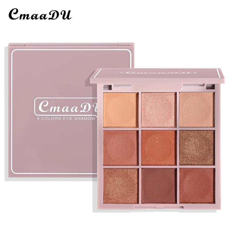 لوحة ظلال العيون من Cmaadu مكونة من 9 ألوان ملونة مقاومة للماء لتظليل الجفن لوحة مكياج دائمة صبغة عالية تأثير ظلال العيون