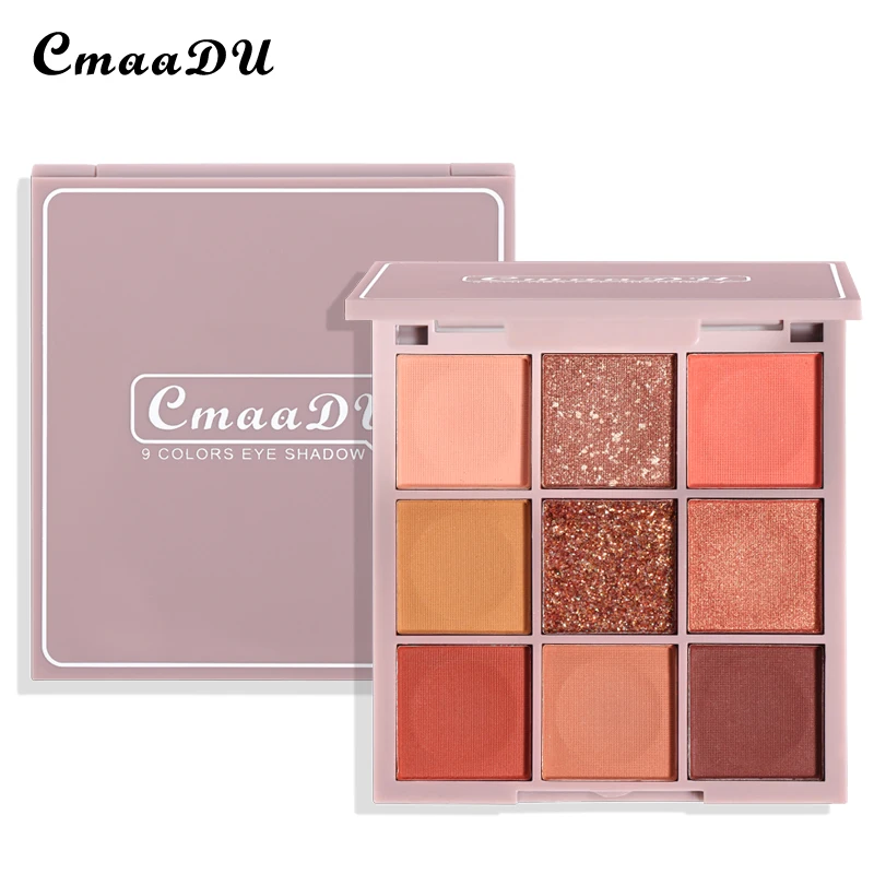 لوحة ظلال العيون من Cmaadu مكونة من 9 ألوان ملونة مقاومة للماء لتظليل الجفن لوحة مكياج دائمة صبغة عالية تأثير ظلال العيون