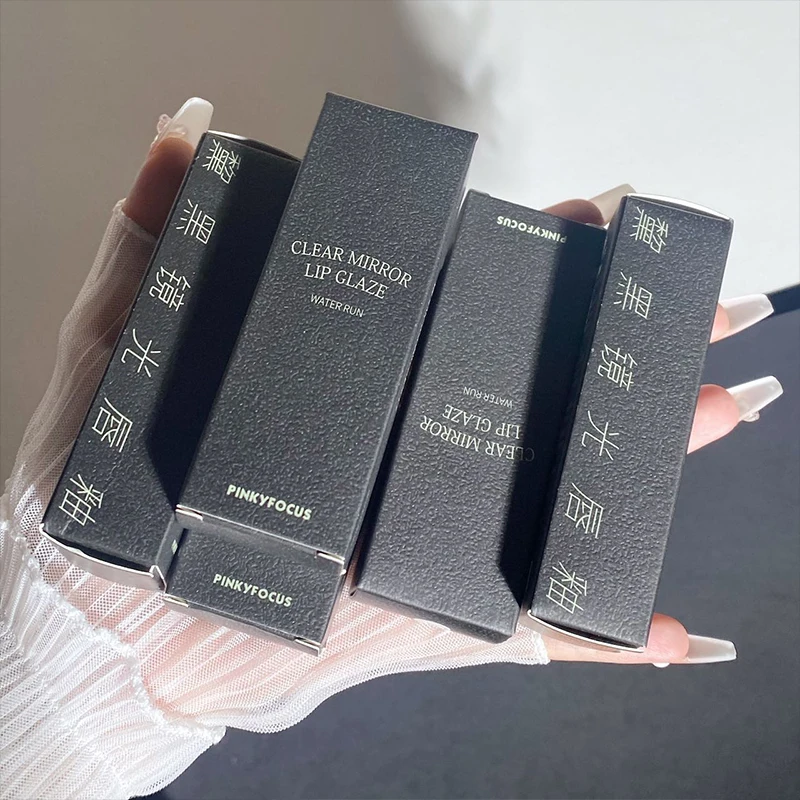 Black Mirror Water Lip Gloss Lip Oil Waterproof Liquid Lipstick Clear Tint Makeup Transparent Lip Glaze Glass Brown Mineral 40g