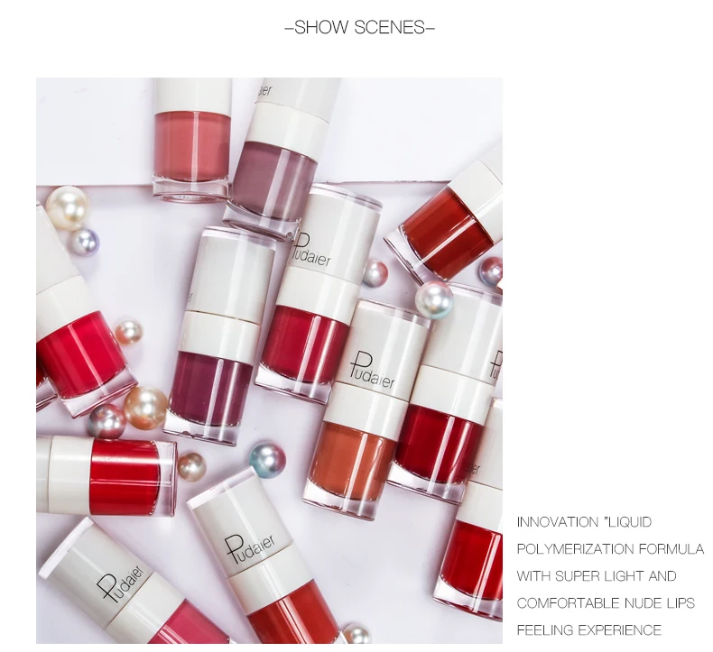 Pudaier ماتي ملمع شفاه 16 لون أحمر شفاه مخملي سائل ماتي ملمع شفاه مقاوم للماء ملمع شفاه سمنة مثير الشفاه ماكياج مستحضرات التجميل