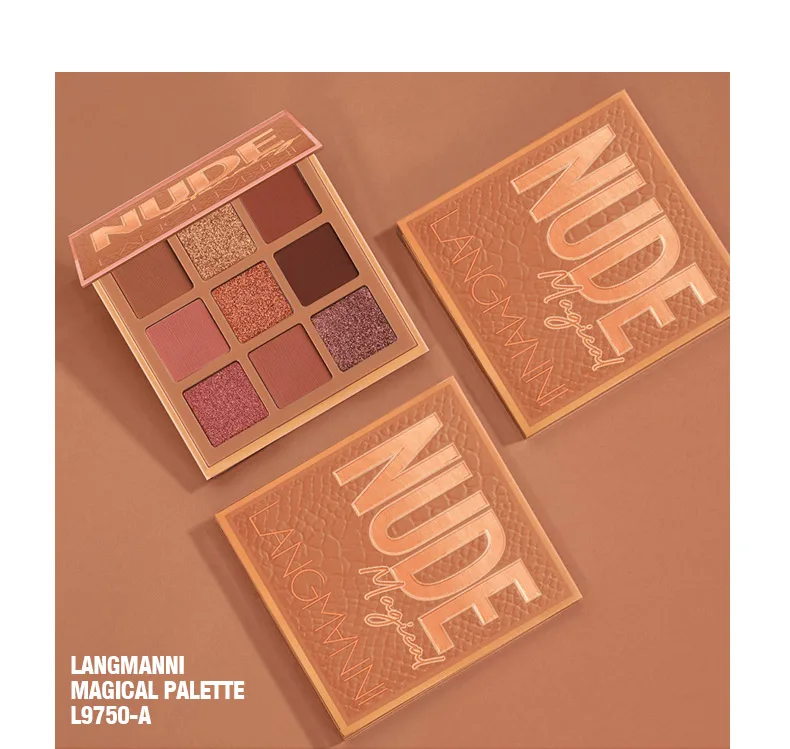 Langmanni 9 ألوان عارية غير لامعة تدوم طويلاً مستحضرات تجميل بودرة غير طائرة مقاومة للماء