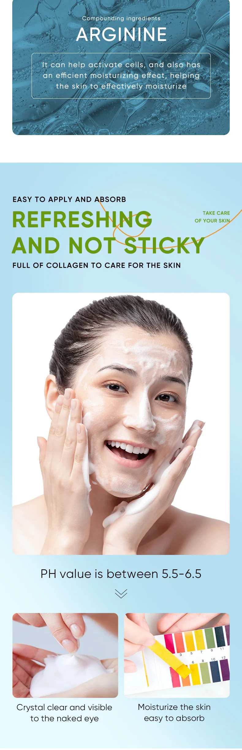 تقشير عضوي صبار الرمين تنظيف منعش موس المسام التحكم في الرطوبة زيت غسل الوجه رغوة مع فرشاة طبيعية