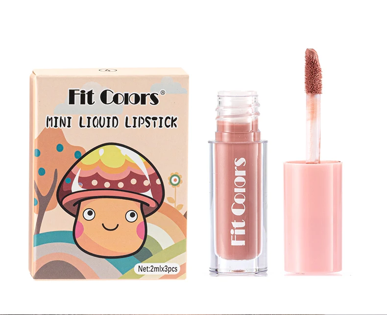 ملمع شفاه مقاوم للماء يدوم طويلاً أحمر شفاه سائل غير لامع مستحضرات تجميل 24 ساعة ماكياج صغير غير لامع مخملي ألوان 3 قطعة / المجموعة