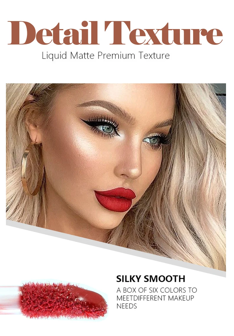 ملمع شفاه مقاوم للماء يدوم طويلاً أحمر شفاه سائل غير لامع مستحضرات تجميل 24 ساعة ماكياج صغير غير لامع مخملي ألوان 3 قطعة / المجموعة