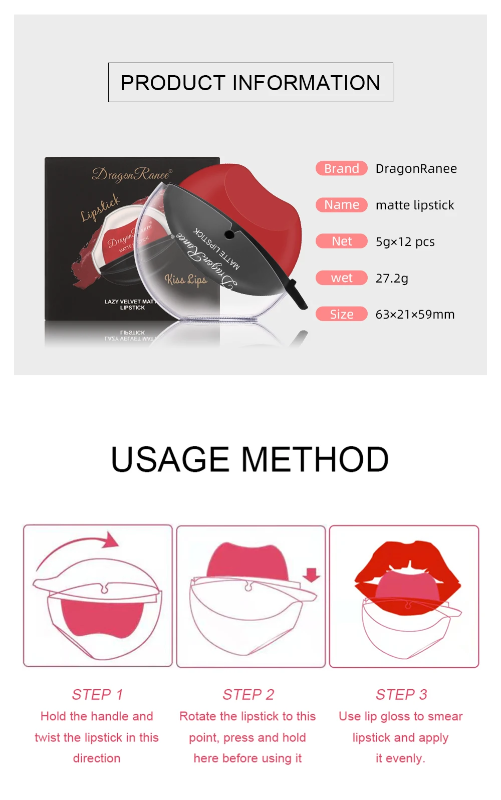 New Squeeze In Lipstick Lazy Lipstick Shaped Non-Red Lipstick Cup Korean Lipgloss Moisturizing Matte Makeup Waterproof Lips