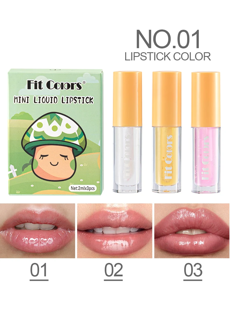 ملمع شفاه مقاوم للماء يدوم طويلاً أحمر شفاه سائل غير لامع مستحضرات تجميل 24 ساعة ماكياج صغير غير لامع مخملي ألوان 3 قطعة / المجموعة