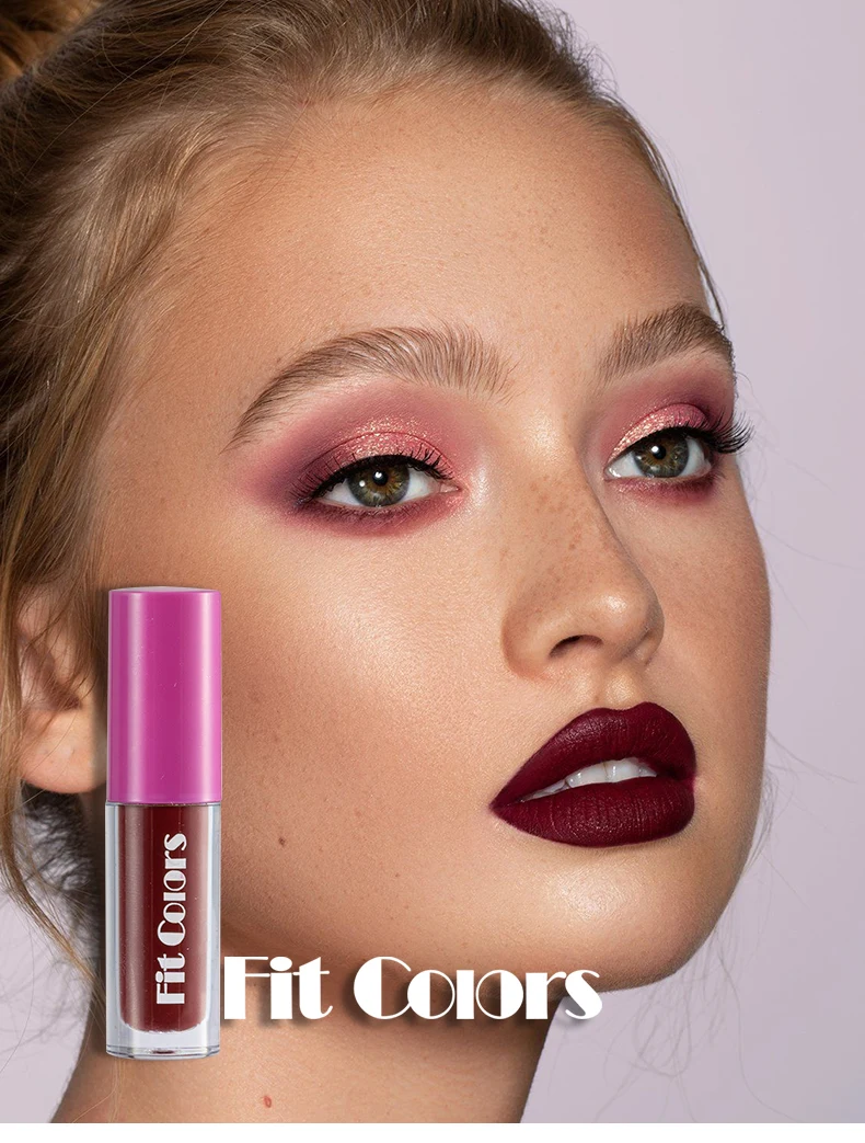 ملمع شفاه مقاوم للماء يدوم طويلاً أحمر شفاه سائل غير لامع مستحضرات تجميل 24 ساعة ماكياج صغير غير لامع مخملي ألوان 3 قطعة / المجموعة