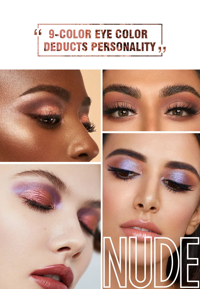 Langmanni 9 ألوان عارية غير لامعة تدوم طويلاً مستحضرات تجميل بودرة غير طائرة مقاومة للماء