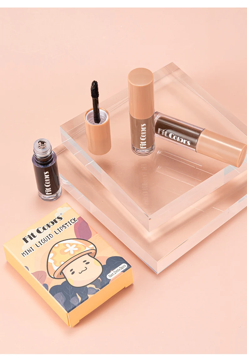 ملمع شفاه مقاوم للماء يدوم طويلاً أحمر شفاه سائل غير لامع مستحضرات تجميل 24 ساعة ماكياج صغير غير لامع مخملي ألوان 3 قطعة / المجموعة