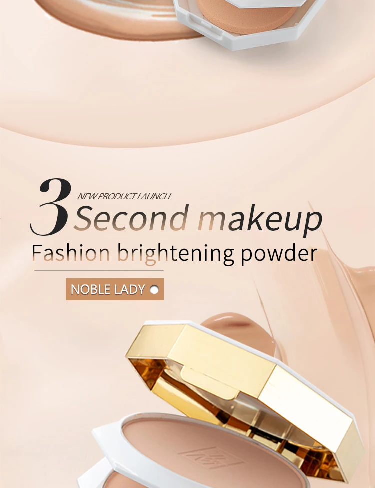 بودرة TLM للوجه ذات تغطية كاملة احترافية وتدوم طويلاً بودرة مضغوطة من TLM بودرة الأساس 2 في 1 للتشطيب