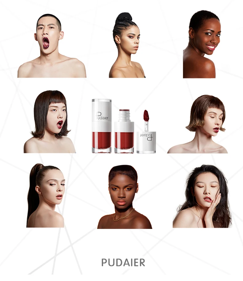 Pudaier ماتي ملمع شفاه 16 لون أحمر شفاه مخملي سائل ماتي ملمع شفاه مقاوم للماء ملمع شفاه سمنة مثير الشفاه ماكياج مستحضرات التجميل